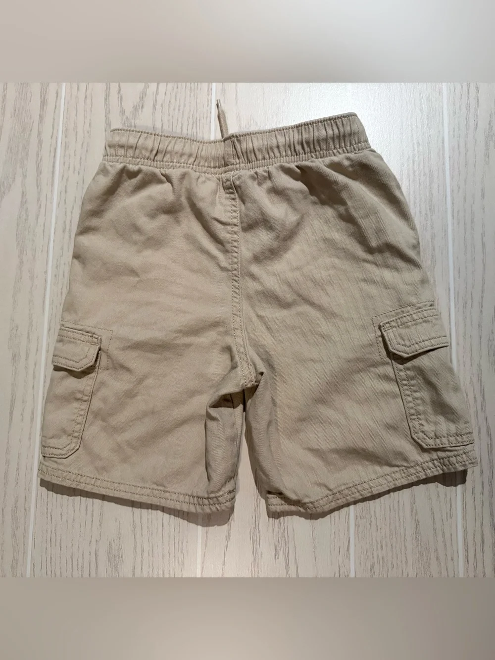 OshKosh B’gosh Boys Size 6 Cargo Shorts 3pc Lot Pull On Khaki Green Gray Casual